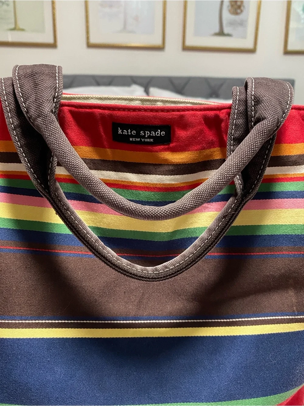 KATE SPADE NEW YORK Multicolored Striped Tote Bag